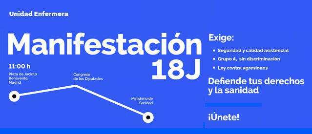 unete a la manifestacion del 18j de unidad enfermera bannersuphome Miles de enfermeros se manifiestan este sábado por el fin de la precariedad del sistema sanitario