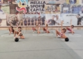 conjunto alevin La gimnasia rítmica de Melilla sigue trabajando en verano