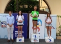 1a optimist femenina. Elia Albadalejo y podio La entrega de premios puso punto final a la participación en Optimist e Ilca 4 y 6