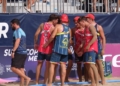 FaCLGpJXwAAI Qf Intensa jornada la Supercopa de España de balonmano playa en la playa de San Lorenzo