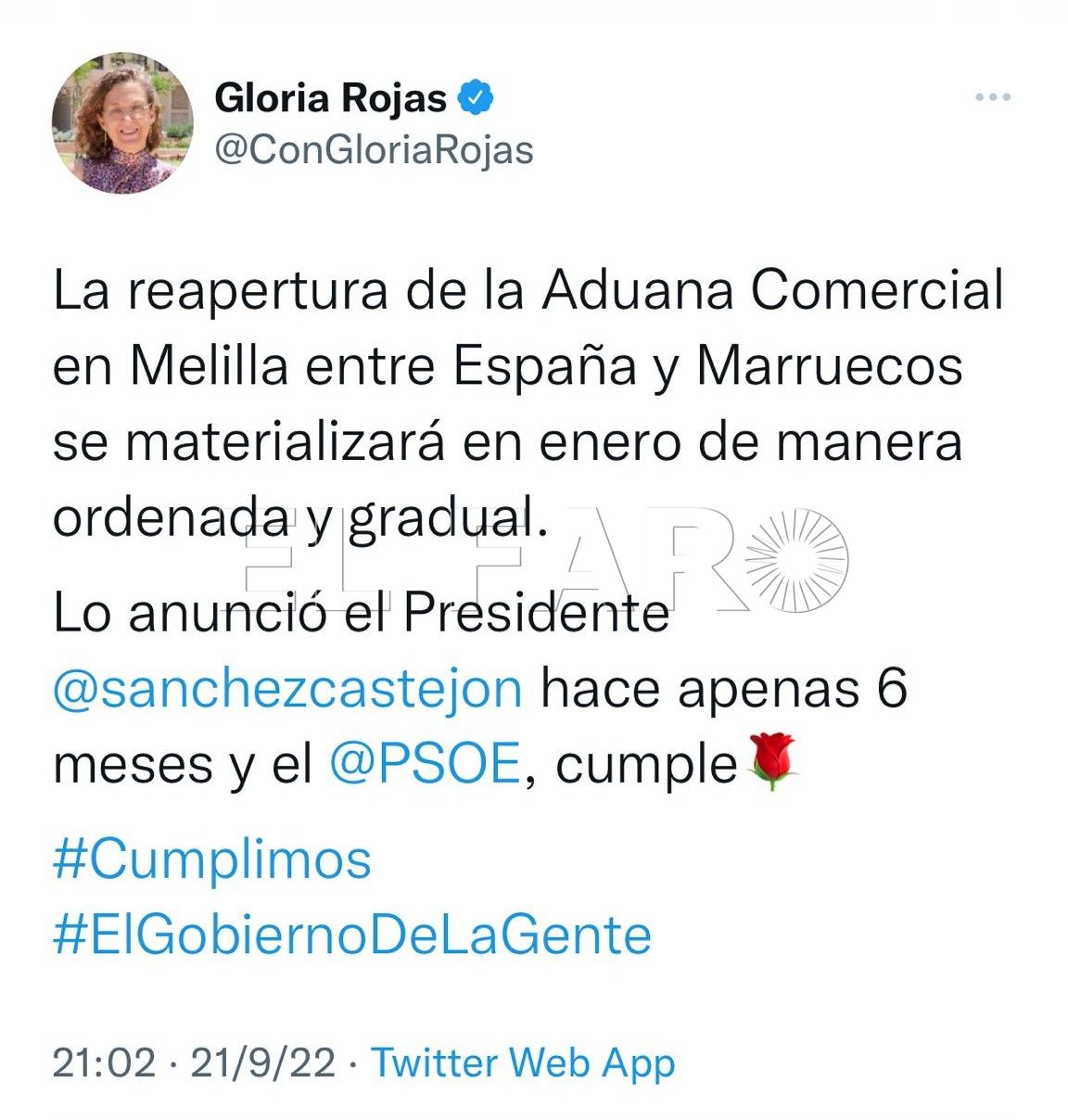 Rojas 1 Albares anuncia el paso de mercancías por puestos aduaneros de Melilla y Ceuta en enero de 2023