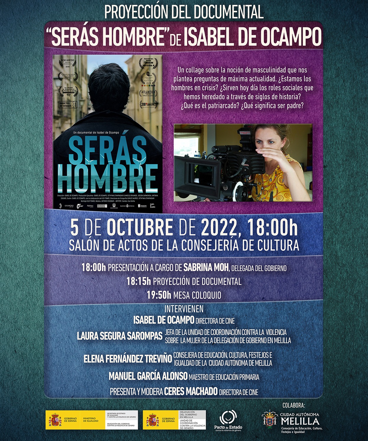 WhatsApp Image 2022 09 27 at 7.33.39 AM 1 Proyectarán el documental 'Serás hombre' el próximo miércoles en Melilla