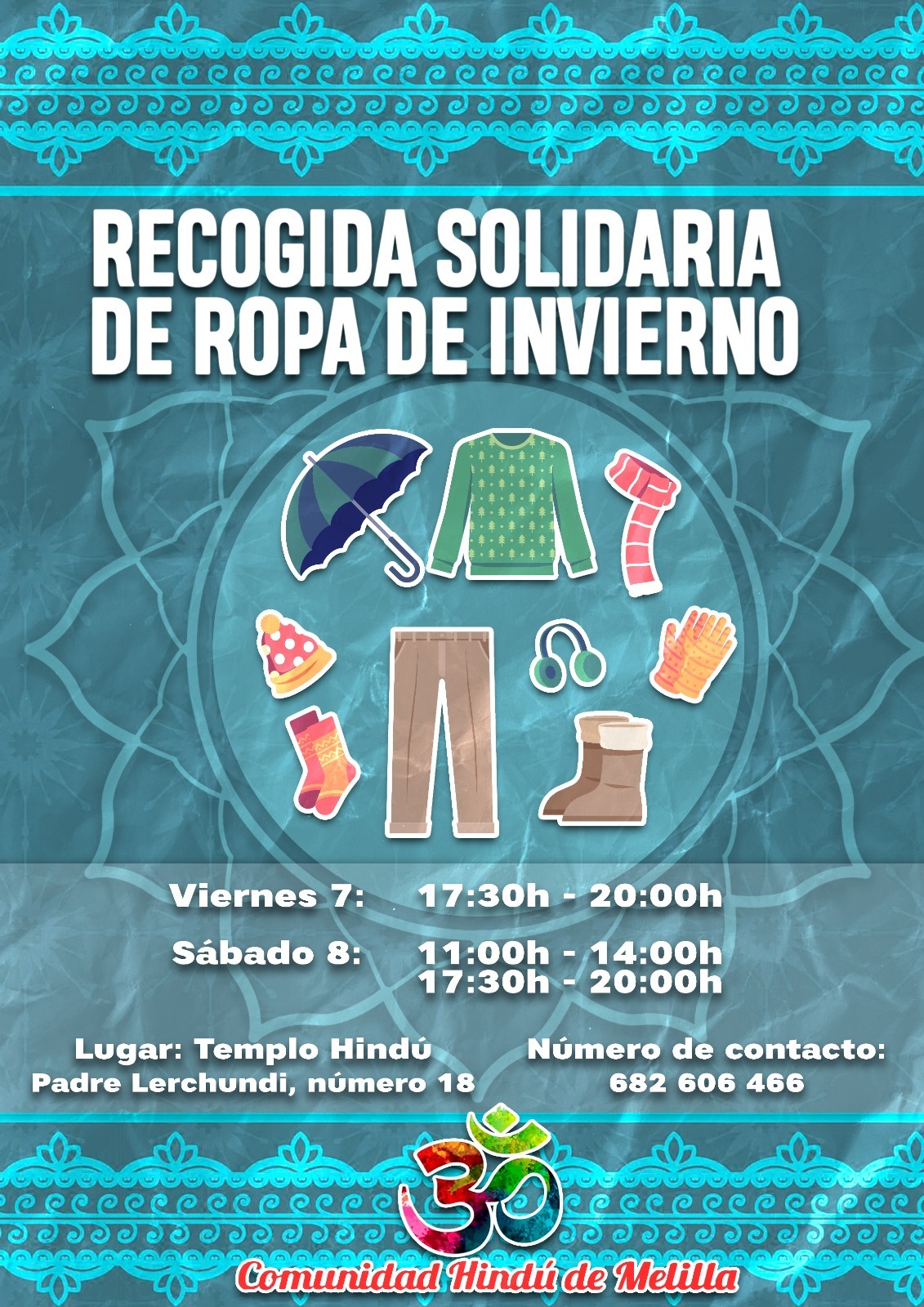 WhatsApp Image 2022 10 04 at 4.09.09 AM La Comunidad Hindú de Melilla convoca a una recogida solidaria de ropa de invierno