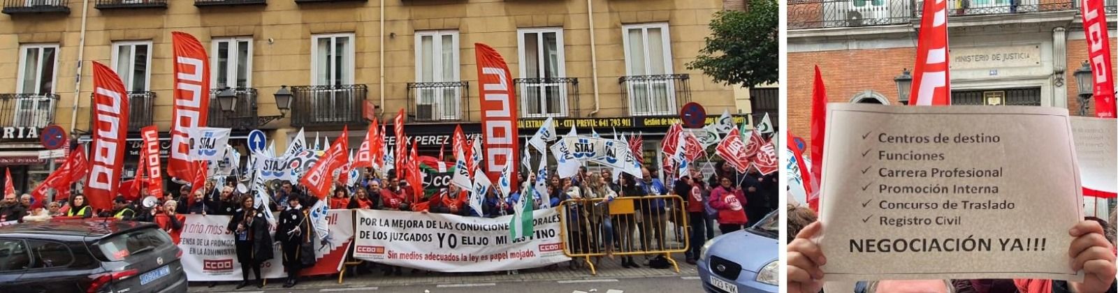 68ec9b20 d4a8 41d6 877a 8a4e43c408c9 CC.OO. se manifiesta en las puertas del Ministerio de Justicia por más derechos laborales