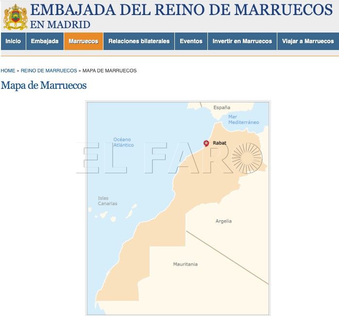 Mapa de Marruecos que ignora la españolidad de Melilla y Ceuta El mapa que quieren para Melilla