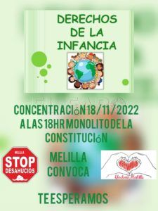 cartel concentración niños Yo dono y Stop Desahucios se concentrarán el día 18 por el Día Mundial de la Infancia