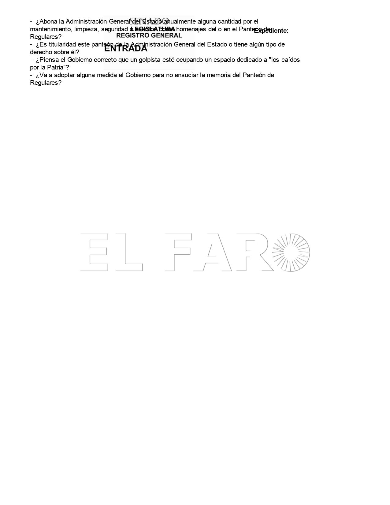 sanjurjo 1 page 0002 Compromís pregunta al Gobierno cuánto cuesta tener a Sanjurjo en el Panteón de Regulares de Melilla