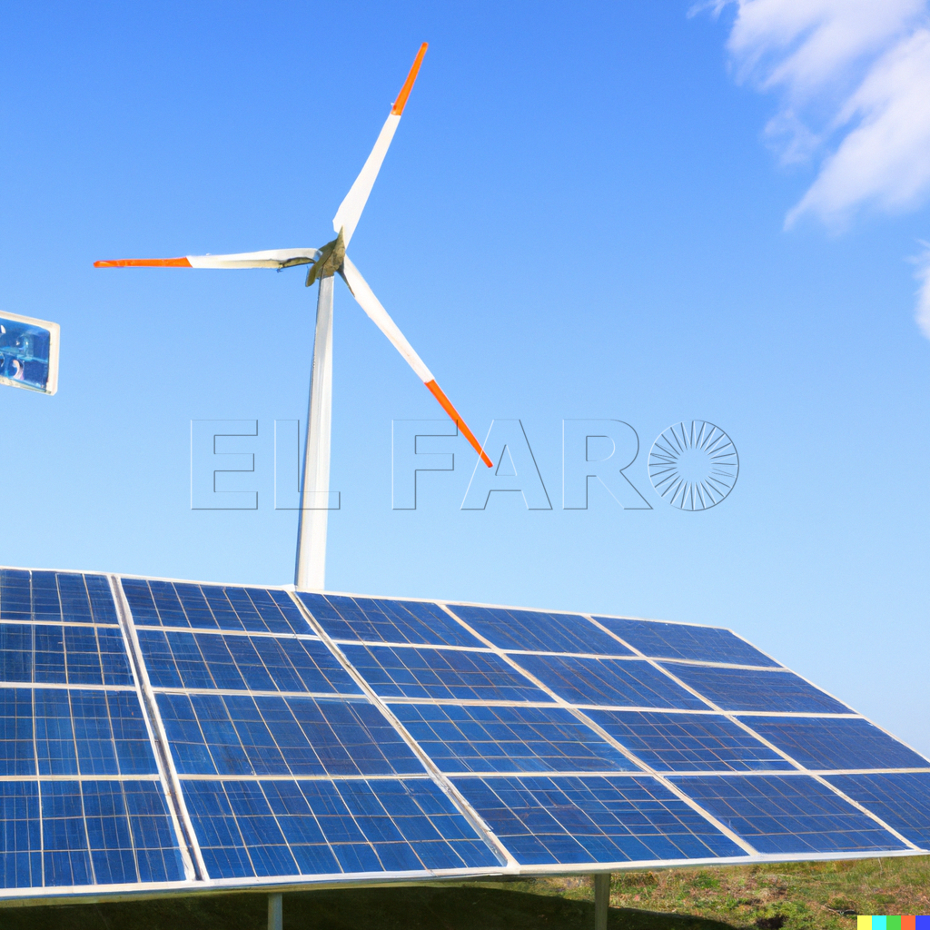 DALL·E 2023 01 07 19.12.09 solar panels and windmills Diccionario para una pandemia. Tomo XXVII-III