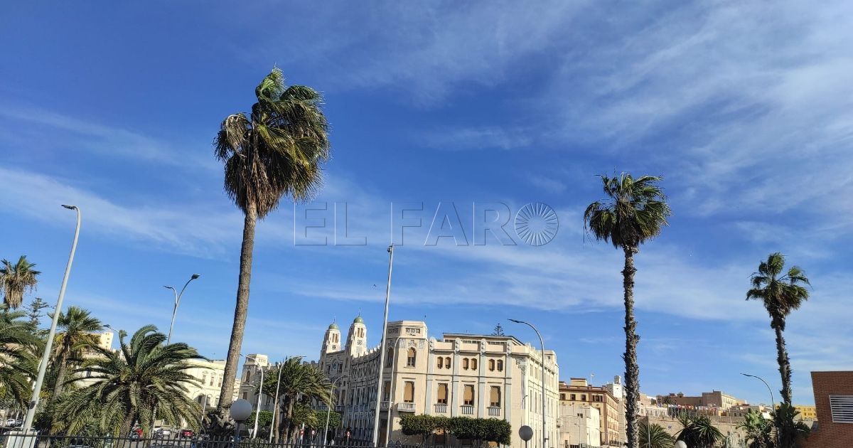 Rachas de viento de hasta 70 km h Sigue en pie la alerta amarilla en Melilla por vientos con rachas máximas de hasta 70 km/h