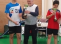 finalistas cuadro principal Gran participación en el torneo navideño de bádminton