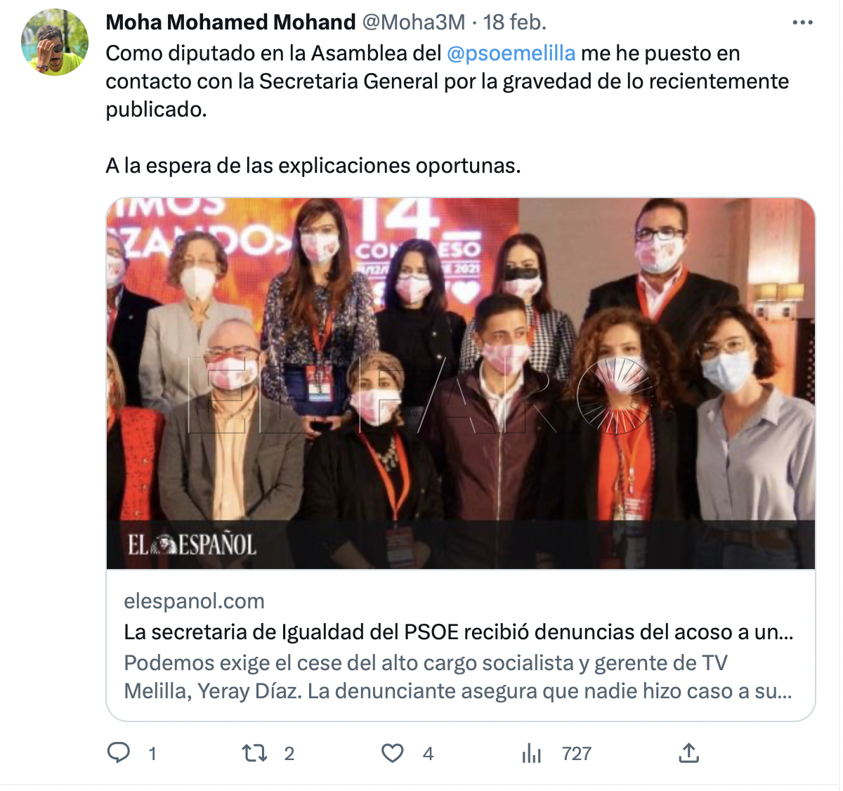 Captura de Pantalla 2023 02 19 a las 19.11.45 Mohamed Mohand pide explicaciones a Gloria Rojas por el caso Yeray Díaz