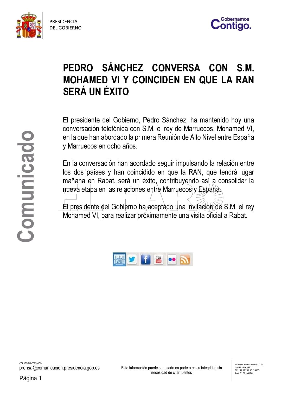 Fn4yzpPXoAETU B Mohamed VI no recibirá a Sánchez en la RAN y despacha la cumbre con una llamada de teléfono