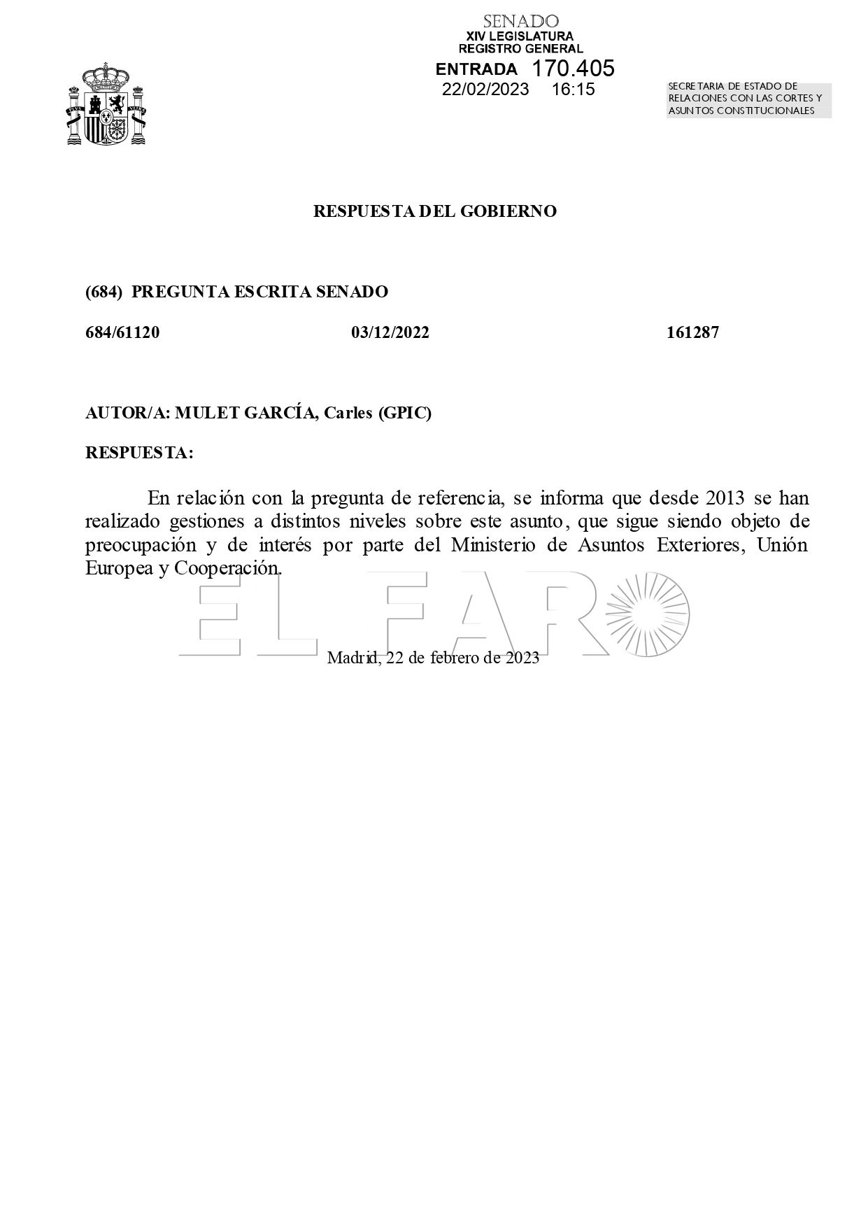 Marina Real Marroquír page 0001 Compromís pregunta al Gobierno por el asesinato de Emin y Pilsy el Ejecutivo contesta que "es motivo de interés y preocupación" de Exteriores