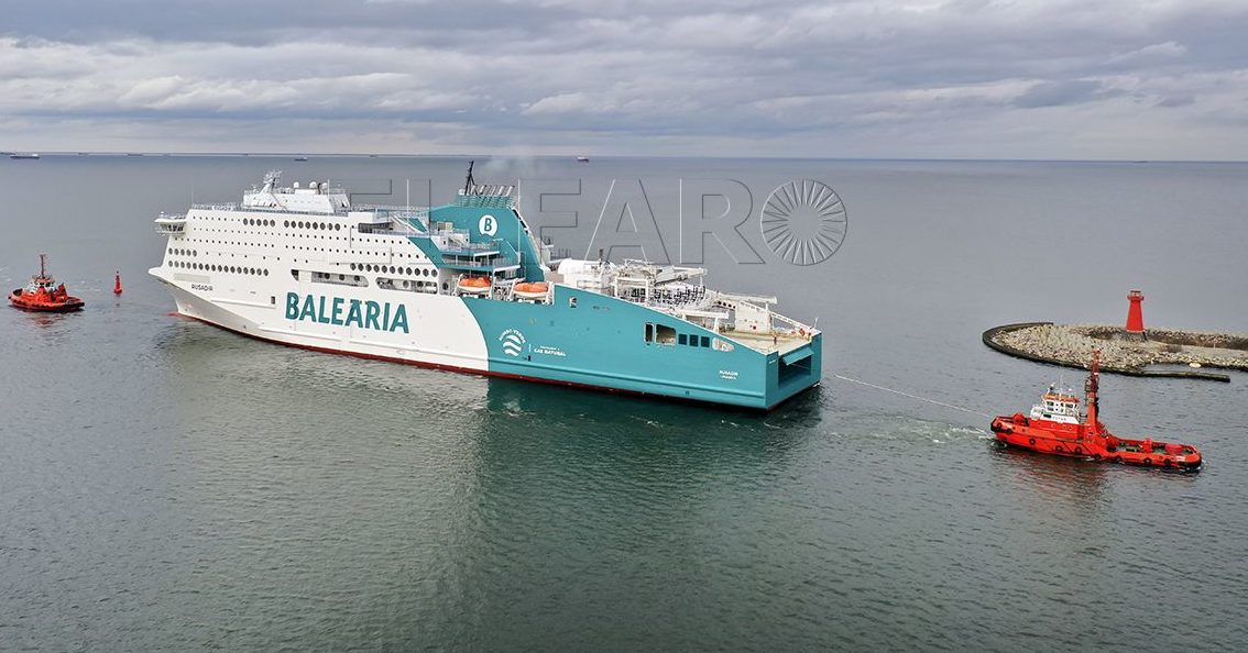 Baleària incorpora un 'cruise ferry' de nueva construcción con propulsión eléctrica y motores duales a gas para la ruta Málaga-Melilla