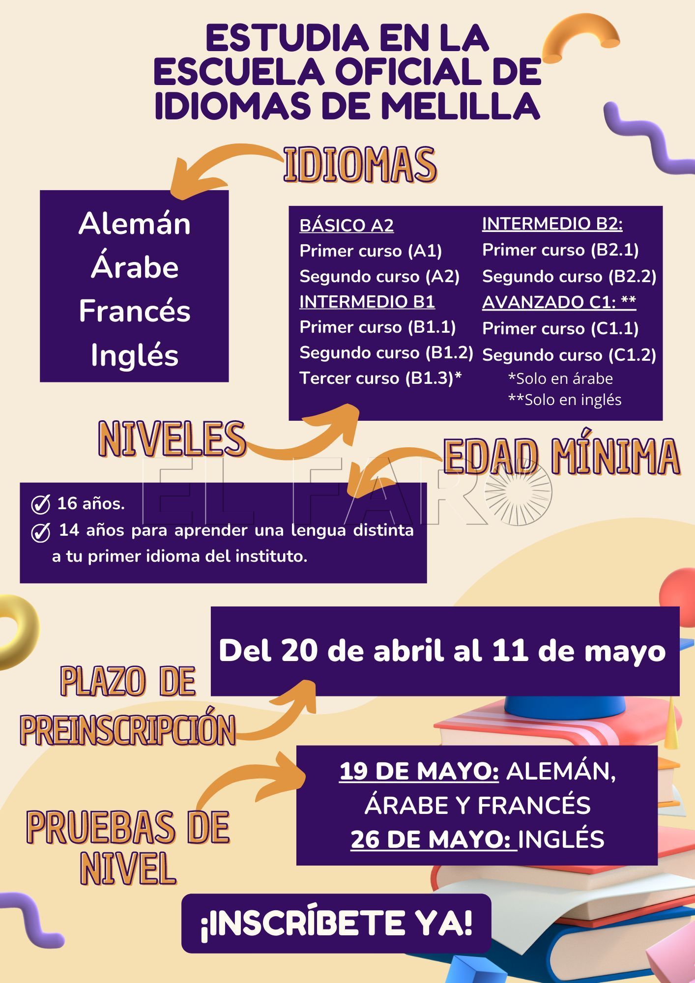 EOI Comienza el plazo de preinscripción en la Escuela Oficial de Idiomas de Melilla