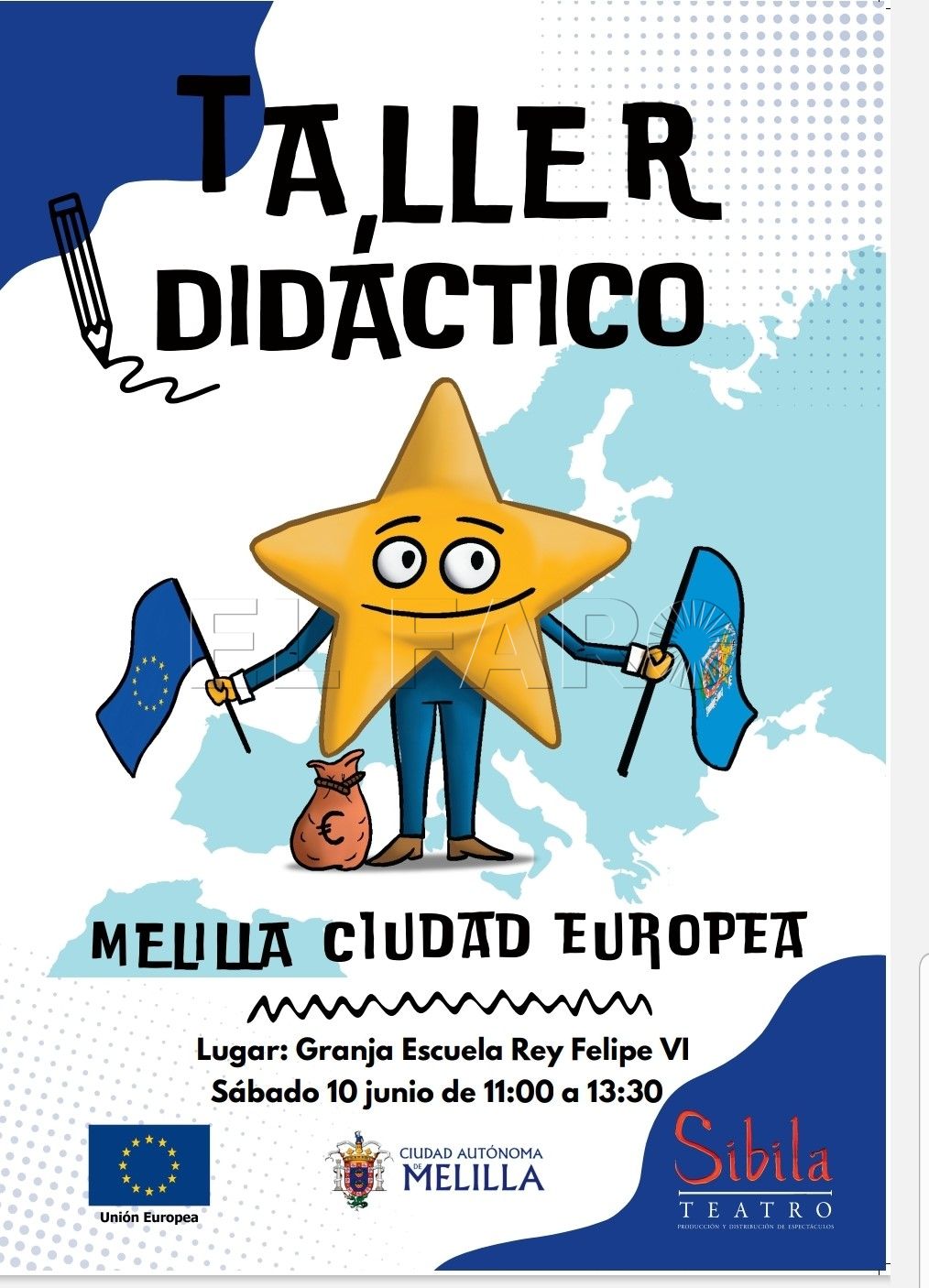 Cartel Taller jpg Taller didáctico "Melilla, ciudad europea", el sábado 10 de junio, en la Granja