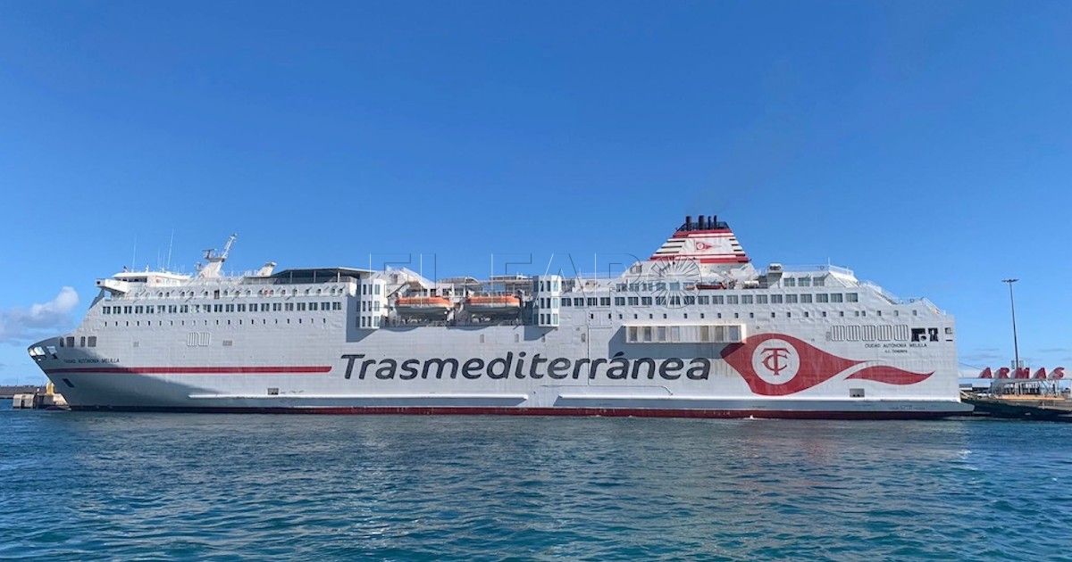 Ciudad A. Melilla El emblemático "melillero" de Naviera Armas Trasmediterránea retoma la conexión con Melilla con 6 rotaciones a la semana