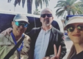 Juanjo Paco y Jenni Niegan el acceso al Fuerte de Rostrogordo a turistas del crucero Evrima