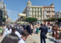 Llegada a plaza Domingo de devoción en el Corpus Christi de Melilla