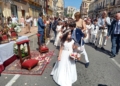 Ofrenda niños Domingo de devoción en el Corpus Christi de Melilla