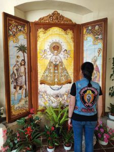 Virgen moteros Los Ángeles Guardianes de Melilla acuden a una concentración en Castellón