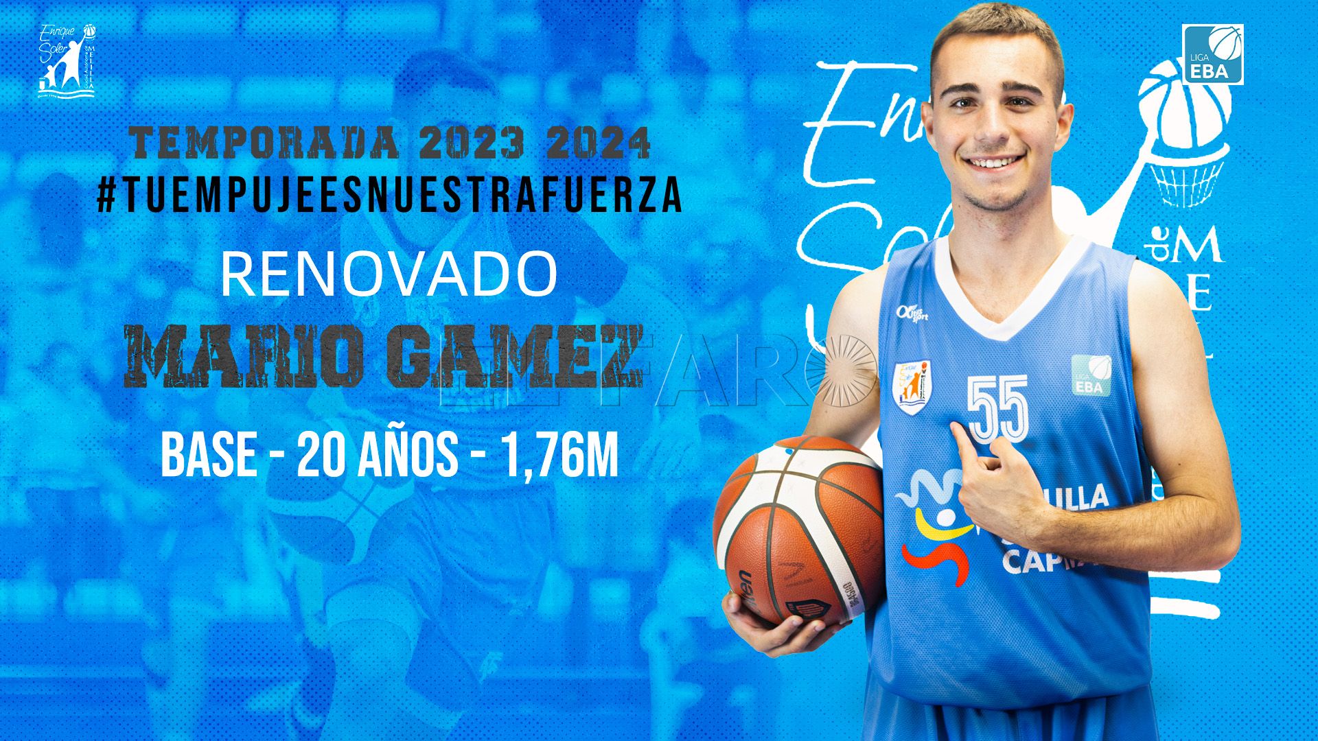 MARIO GAMEZ Mario Gámez, primer renovado del Enrique Soler EBA
