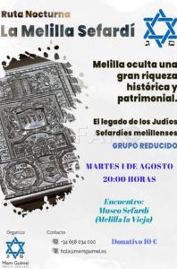 WhatsApp Image 2023 07 28 at 10.36.01 Este martes vuelve la Ruta Nocturna Sefardí a las calles de Melilla
