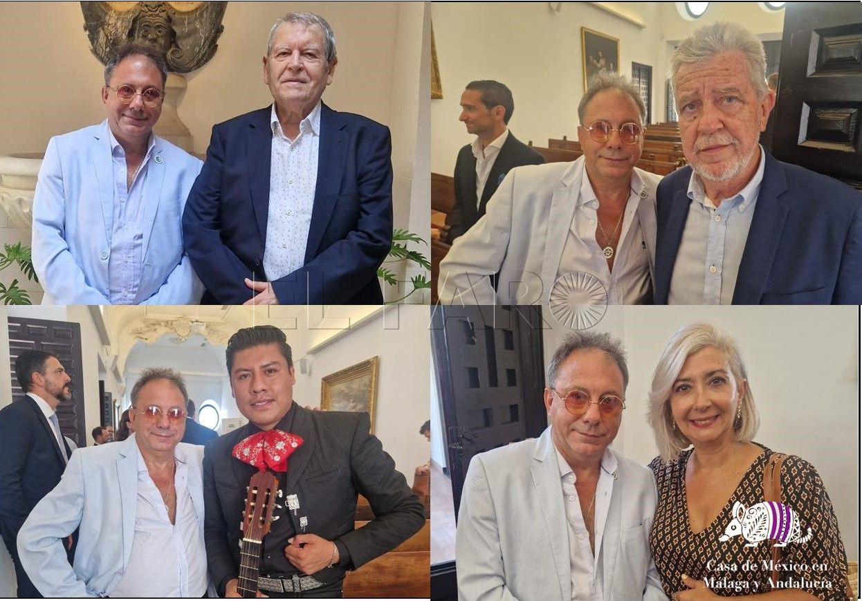 Juanjo Florensa junto a Jose Antonio Sierra JoseMaria Ruiz Povedano Juan Manuel Valencia y Claudia Luna Palencia. Presentación de la Casa de México en Málaga y Andalucía