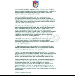 19D 2 2 El CDE FS Villacañas femenino denuncia los incidentes del pasado sábado en el encuentro frente al MCD Torreblanca ‘B’