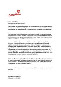 Carta Yunes Yunes Bennasar envía una carta a Pedro Sánchez pidiendo el mantenimiento del sistema de bonificaciones a la Seguridad Social