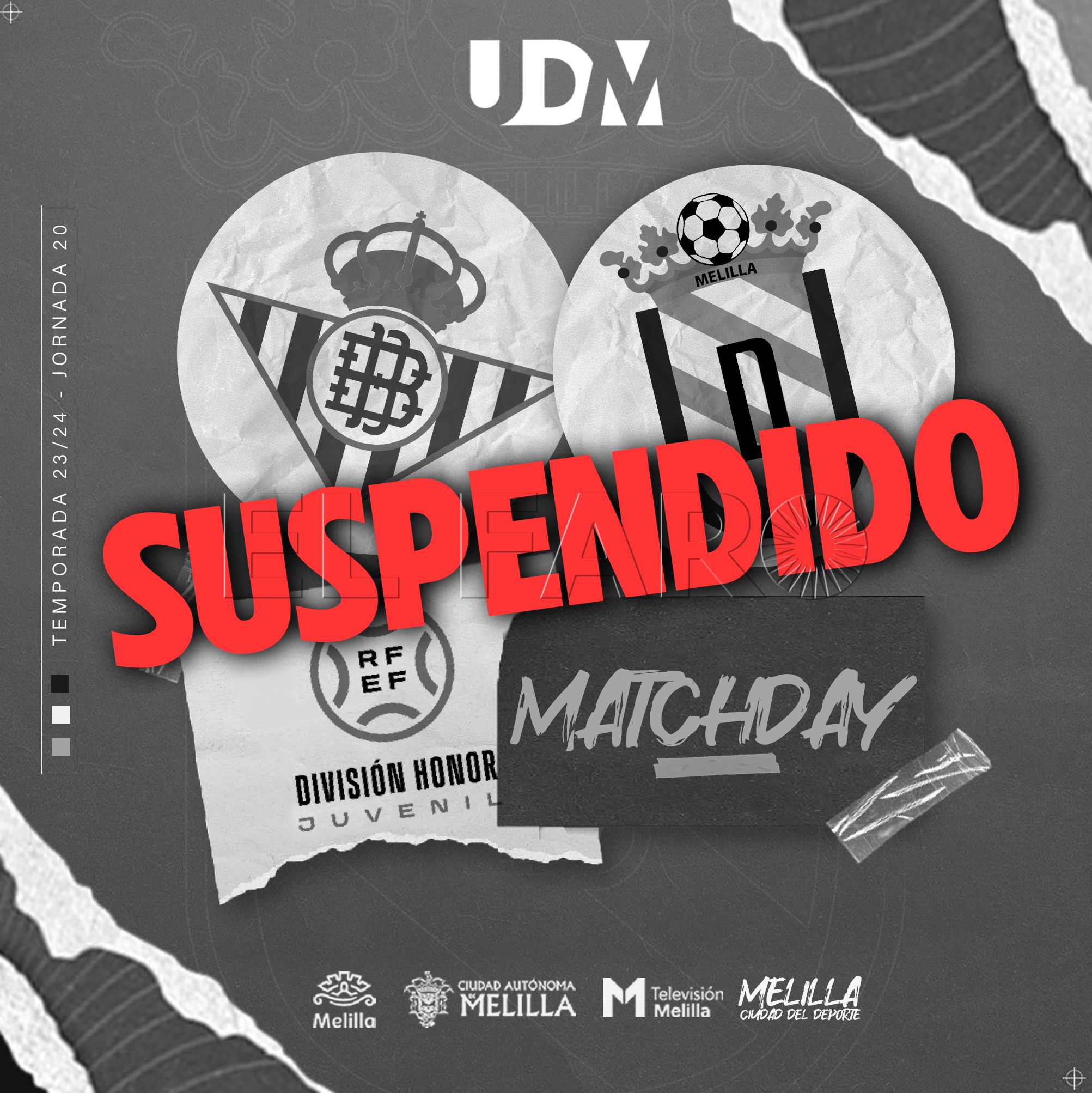 GE6yAzPXIAAKMJw Aplazado el partido entre la UD Melilla y el Real Betis Balompié