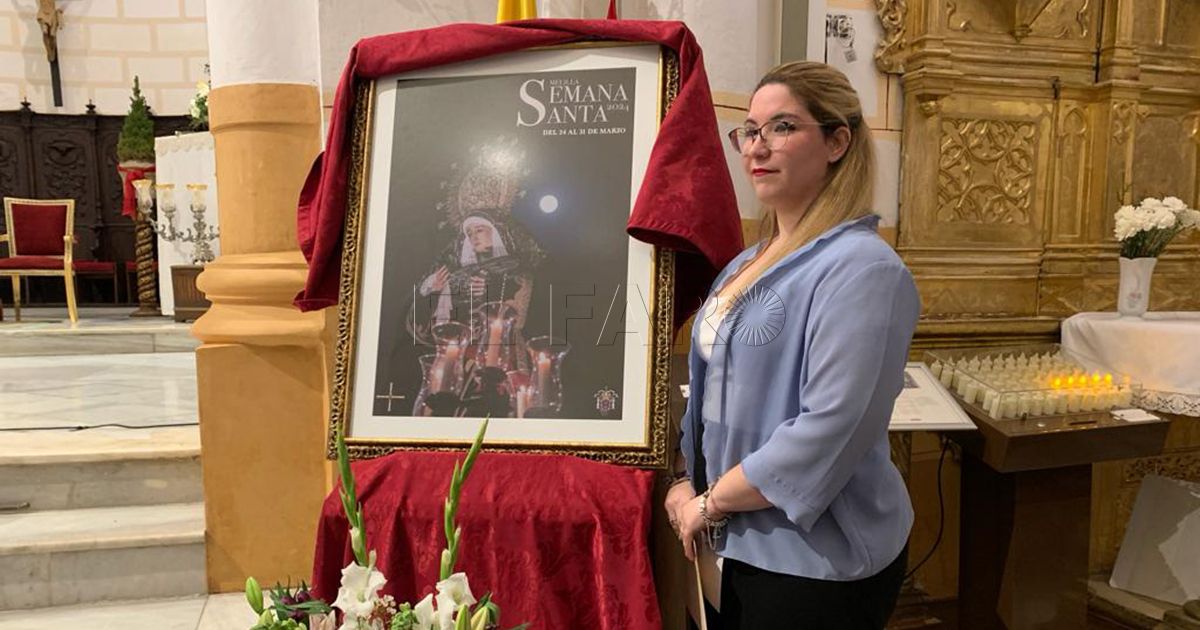 Rocío Delgado La Virgen de la Soledad, protagonista del cartel oficial de la Semana Santa de Melilla 2024