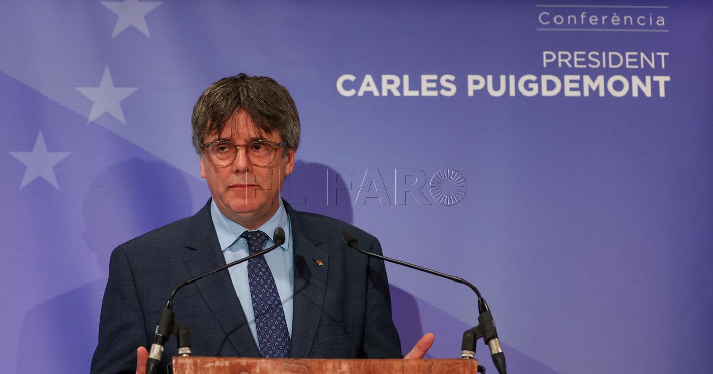 El eurodiputado de Jxcat Carles Puigdemont este martes en Bruselas. EFE/EPA/OLIVIER HOSLET