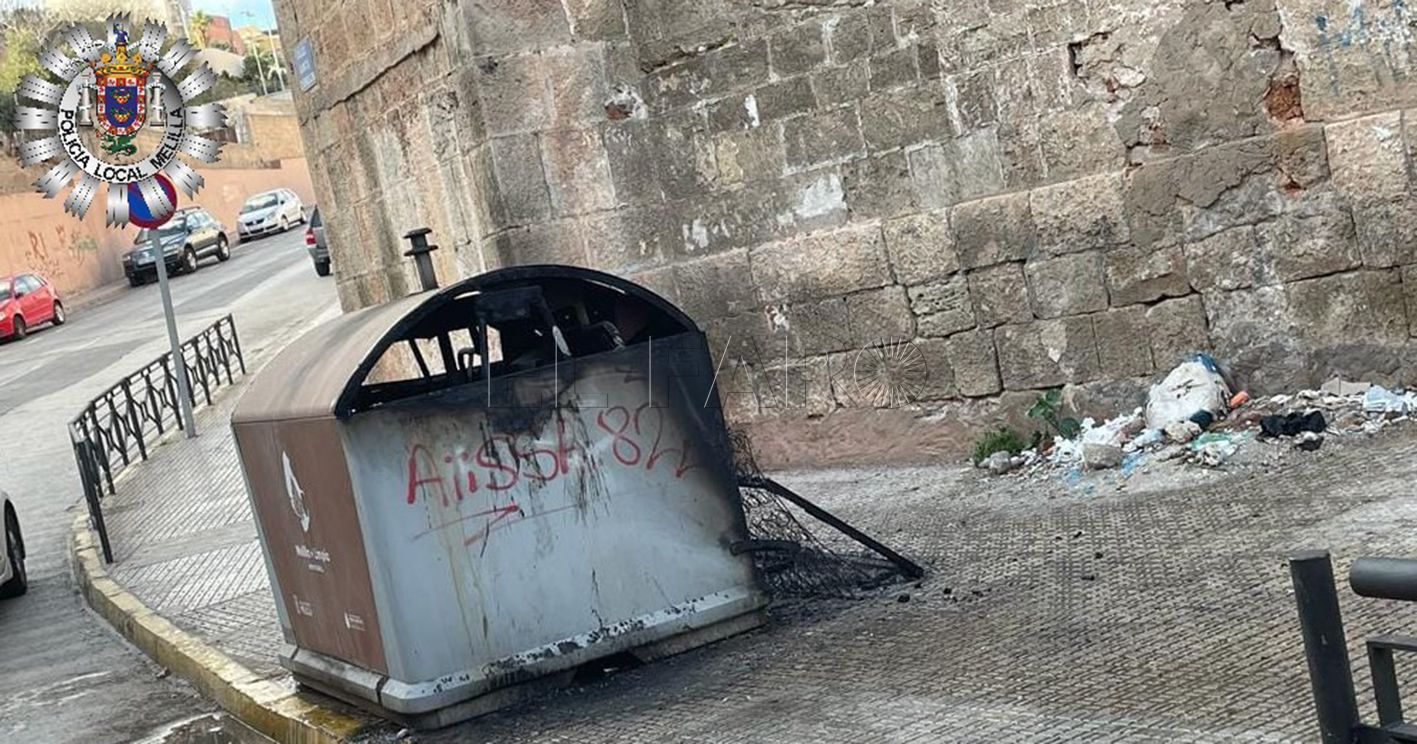 contendor quemado recorte La Policía Local detiene a una persona como supuesto autor de un incendio de un colchón