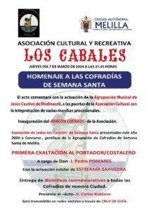 428602020 724700939769781 3315756098333858806 n Los Cabales homenajeará a las cofradías de Melilla el 7 de marzo