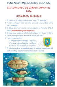 Concurso ramadán Mensajeros de la Paz convoca el III Concurso de Dibujo Infantil sobre el Ramadán