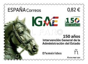 150 años InterGenAdminEstado B1M0 HR Correos presenta un sello que conmemora 150 años de la Intervención General de la Administración del Estado