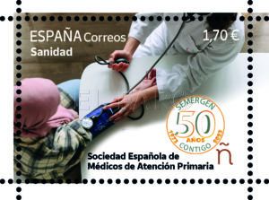 AAFF SEMERGEN copia Correos presenta un sello dedicado al 50º aniversario de la Sociedad Española de Médicos de Atención Primaria
