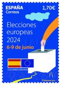 Sello Elecciones Europeas Correos presenta un sello que conmemora las elecciones al Parlamento Europeo 2024