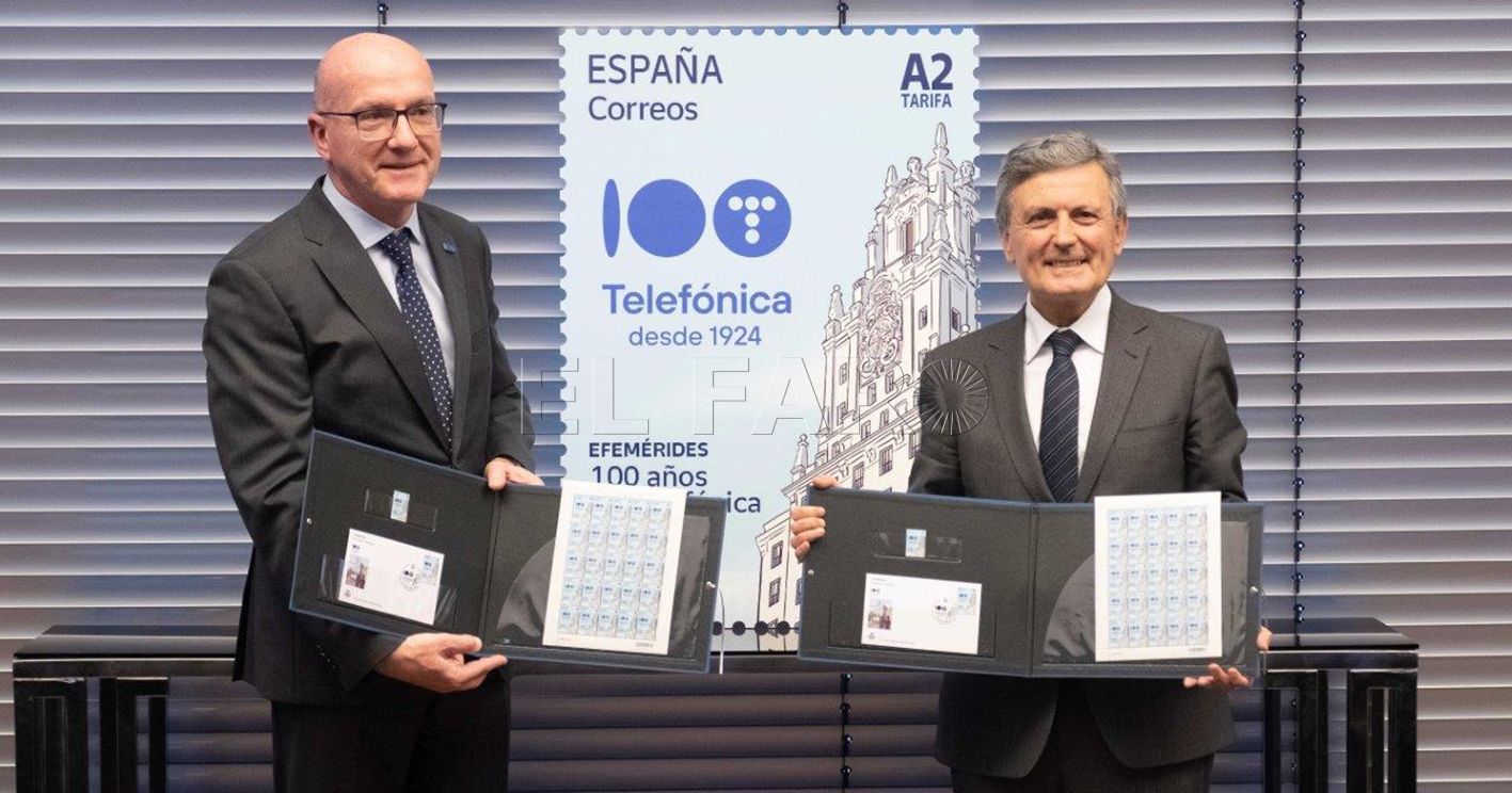 20240514 Presentacion Sello 100 anos de Telefonica recorte Correos presenta un sello que conmemora el centenario de Telefónica