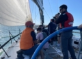 Equipo de Regata y UGR2 Alumnos de la UGR, a bordo del Ciudad de Melilla