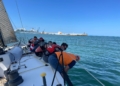 Equipo de Regata y UGR3 Alumnos de la UGR, a bordo del Ciudad de Melilla