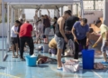 Los puntos de sacrificio se llenan de vecinos, siguiendo la tradición por el Eid al Adha