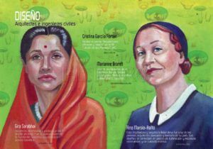 JULIO Arquitectas e ingenieras civiles en el calendario de mujeres de SATE-STEs para el mes de julio