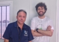 JJ Florensa junto al Dermatologo Antonio Martinez Campaña de prevención del cáncer de piel