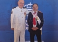 MANUEL LOZANO y Juanjo Florensa Unesco Melilla, en los actos del día de la Virgen del Carmen