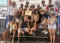 SABOR 3a Carmen Revilla Triano Salva Muñoz y Juanlu Ruano ganan el 25 Concurso de Paellas de Feria en el Club Marítimo