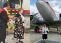 TUNA DC3 Isabel Conesa visita el aeropuerto de Málaga de 1959