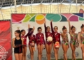 conjunto benjamin Las gimnastas del Club Virka brillan en Dos Hermanas