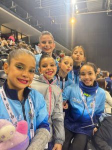 grupo de gimnastas Melilla, en la Copa Base Individual de gimnasia rítmica